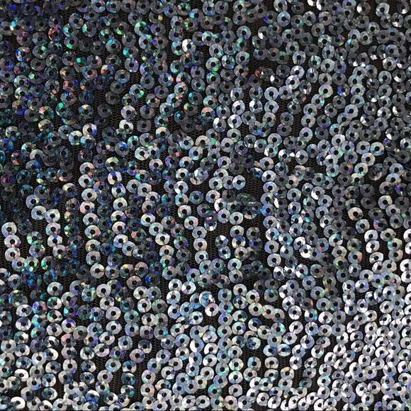 H&M Divided Blue Sequin Black Sheer Mesh Crop Top - Picture 7 of 7
